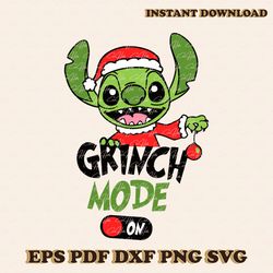 stitch grinch mode on christmas svg graphic design file