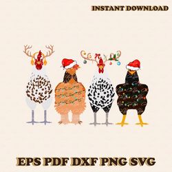 funny chickens reindeer cute farmer christmas png file