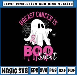 breast cancer is boo sheet halloween svg,  breast cancer awareness svg, cancer awareness png, digital download