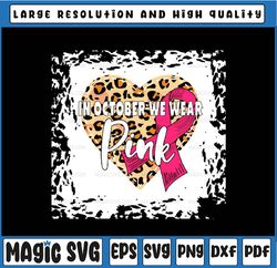 leopard heart and pink ribbon breast cancer awareness month png, in october we wear pink png, cancer awareness png, digi