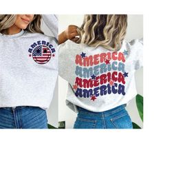 america stacked svg png, retro america svg png, retro usa svg png, 4th of july svg png, independence day svg png, cut fi