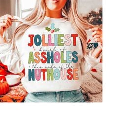 jolliest bunch of assholes this side of the nuthouse svg png, christmas svg png, retro christmas svg, christmas sublimat