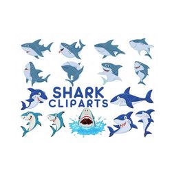 shark clipart, shark png, baby shark clipart, baby shark digital,  baby shark clip art, baby shark digital paper and clipart