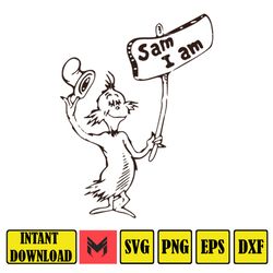 sam i am png, dr. seuss quotes cat in the hat svg clipart, cricut, digital vector cut file, cat and the hat
