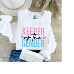 keeper of the gender sweatshirt, team boy, team girl, gender reveal sweater, gender reveal party tee, baby announcement,