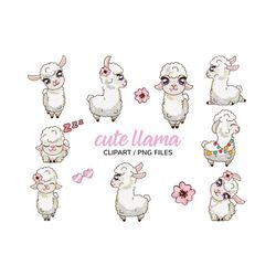 cute llama clipart, llamas clipart, llama clipart, llama png, cute llama png, baby llama clipart, alpacas clipart, instant download