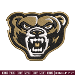 oakland golden grizzlies embroidery, oakland golden grizzlies embroidery, logo sport, sport embroidery, ncaa embroidery.