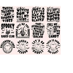 retro halloween svg bundle, halloween svg, groovy halloween sublimation designs, hippie halloween svg, spooky svg, retro