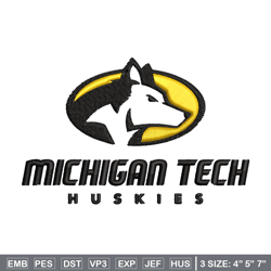 michigan tech huskies embroidery design, michigan tech huskies embroidery, logo sport, sport embroidery, ncaa embroidery