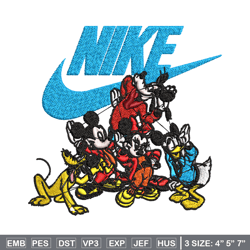 mickey and friends nike embroidery design, disney embroidery, nike design, embroidery file, logo shirt, instant download