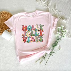 holly jolly vibes shirt png, retro christmas gifts, merry and bright t-shirt png, vintage groovy xmas tshirt pngs, chris