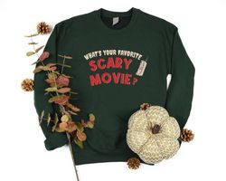 horror movie gifts, whats your favorite scary movie sweatshirt png, scream movies sweater, 90s movie sweat for women,spo