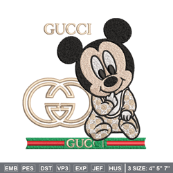 mickey baby embroidery design, gucci embroidery, embroidery file, logo shirt, sport embroidery, digital download.