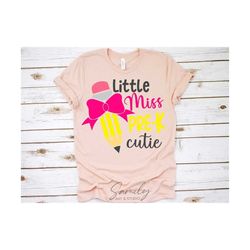 little miss pre-k cutie svg, back to school svg, pre-k shirt design, preschool, girl svg, cut file for cricut and silhouette