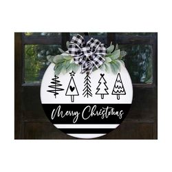 merry christmas tree welcome door sing svg, christmas svg, christmas trees svg, christmas saying svg, holiday svg, winter svg