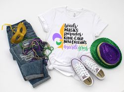 beads masks parades king cake new orleans mardi grass shirt png, , mardi grass shirt png, mardi grass festival shirt png