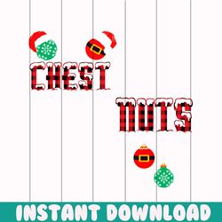 chest nuts retro christmas couple svg digital cricut file