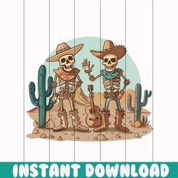 vintage howdy cowboy skeleton cactus svg cutting file