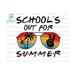 schools out for summer beach sunglasses svg, summer break svg, hello summer svg, palm tree svg, graduation svg, summer teacher
