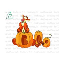 cute tiger pumpkin boo halloween png, trick or treat png, spooky vibes png, boo png, holiday season png