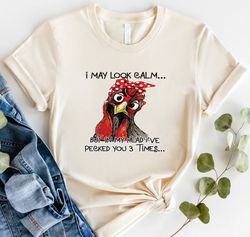 i may look calm but in my head i've pecked you 3 times shirt png, funny humor chicken t-shirt png, chicken gifts, egg hu