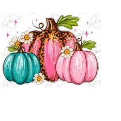 leopard and pink fall pumpkins png,pink pumpkins digital download,fall png,fall pink pumpkin sublimation,pumpkin printable,colorful pumpkin