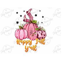 happy fall y'all cowgirl pink pumpkins png, pumpkin, hello fall y'all, happy fall design, thanksgiving png, fall design download