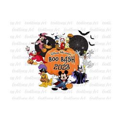 happy halloween mouse and friend svg, boo bash svg, spooky vibes, trick or treat svg, svg, png files for cricut sublimation