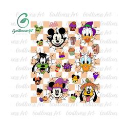 happy halloween mouse and friends png, spooky vibes png, trick or treat png, halloween snacks png, png files for sublimation