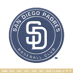 san diego padres logo embroidery, mlb embroidery, sport embroidery, logo embroidery, mlb embroidery design