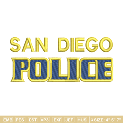 san diego police embroidery design, logo embroidery, logo design, embroidery file, logo shirt, digital download.