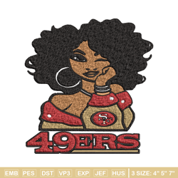 san francisco 49ers girl embroidery design, nfl girl embroidery, san francisco 49ers embroidery, nfl embroidery