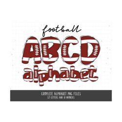 fall football png, football clipart, football doodle alphabet letters, fall football sublimation, trendy football png, football season png