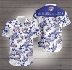 miller lite 3d hawaiian shirt