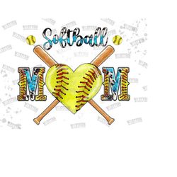 softball mom png, softball heart png, softball mama png, softball clipart, transparent png file for sublimation, softball mama png