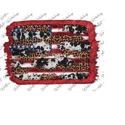 american flag glitter leopard background, cowhide and usa flag background png leopard frame png , american flag,sublimation design