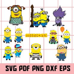 minions svg, minion bundle svg, minion png, minion eps, minion dxf, minion clipart, minion digital clipart, minion