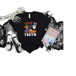 halloween trick of teeth shirt, halloween teeth shirt sweatshirt hoodie, happy halloween shirt, halloween shirt, hallowe