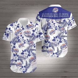 miller lite flower hawaiian 3d shirt &8211 tagotee