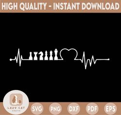 chess with heartbeat chess svg, chess png, chess player svg png digital download