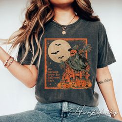 halloween scarecrow comfort colors shirt png, darkest brew halloween shirt png, vintage halloween shirt png, horror nigh
