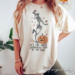 its the most wonderful time comfort colors shirt png, halloween shirt png, skeleton shirt png, halloween gift, halloween