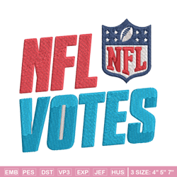 national football leagues vote embroidery, nfl embroidery, sport embroidery, logo embroidery, nfl embroidery design.