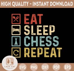 eat sleep chess repeat png, chess board png, chess game lover png, digital download