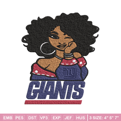 new york giants girl embroidery design, nfl girl embroidery, new york giants embroidery, nfl embroidery