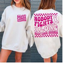 nobody fights alone svg png, cancer awareness svg, fight cancer svg, tackle cancer svg, cancer svg, breast cancer svg, s