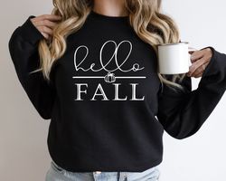 halloween sweatshirt png, hello fall sweatshirt png, halloween pumpkin hoodie,  autumn sweater for women, cute fall clot