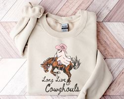 long live cowghouls sweatshirt png, western halloween shirt png, cowboy ghost shirt png, halloween gift, cowgirl hallowe