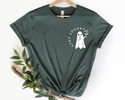 retro spooky season pocket tee, halloween boo ghost shirt png, cute halloween shirt png, halloween shirt png for women,s