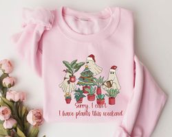 santa ghost plant sweatshirt png, christmas plant lady sweatshirt png, gardening sweatshirt png gift, crazy plant lady,